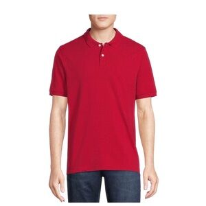 GEORGE Mens Polo Shirt Size 3X 54-56 Red Short Sleeves 98% Cotton 2% Spand New